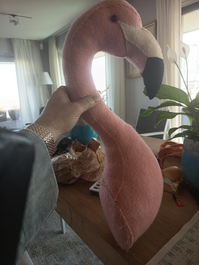 Flamingo muurhangpop, Ophalen of Verzenden