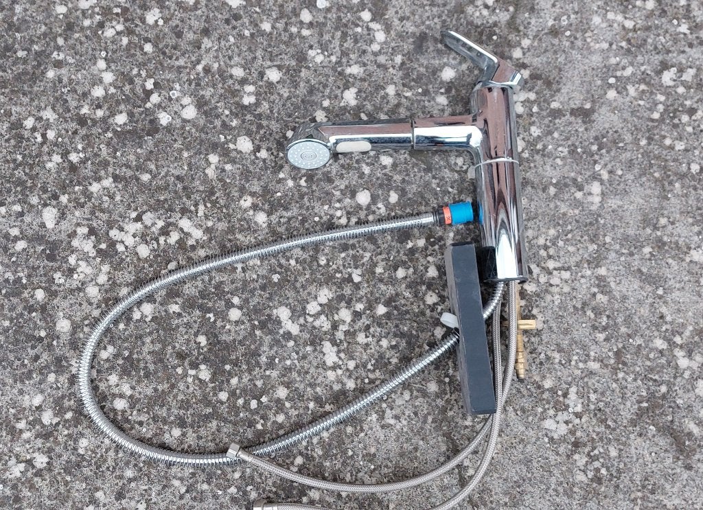 Grohe keukenmengkraan met handdouche, Doe-het-zelf en Bouw, Sanitair, Ophalen of Verzenden, Gebruikt, Chroom, Kraan