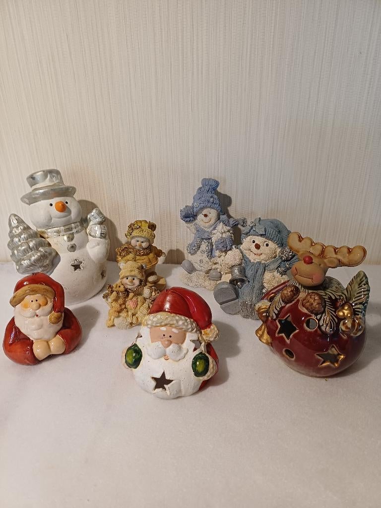 Kerst decoratiefiguren, set van 8 stuks voor 16  €., Ophalen of Verzenden, Zo goed als nieuw