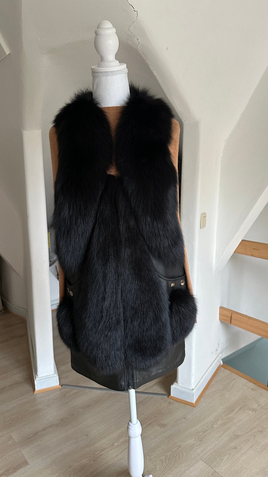 Veste en fourrure de renard de qualité supérieure, Vêtements | Femmes, Enlèvement ou Envoi, Neuf, Taille 36 (S), Noir