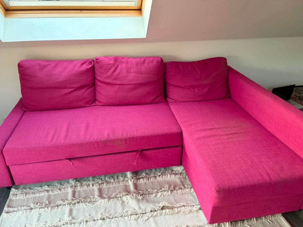 Zetel, Huis en Inrichting, Ophalen, 125 tot 150 cm, Hoekbank, Zo goed als nieuw