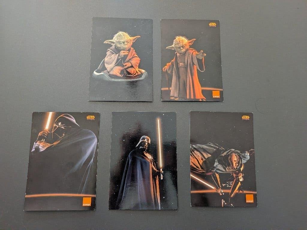 Star Wars set van 5 postkaarten (zwarte achtergrond), Enlèvement ou Envoi, Neuf, Autres types