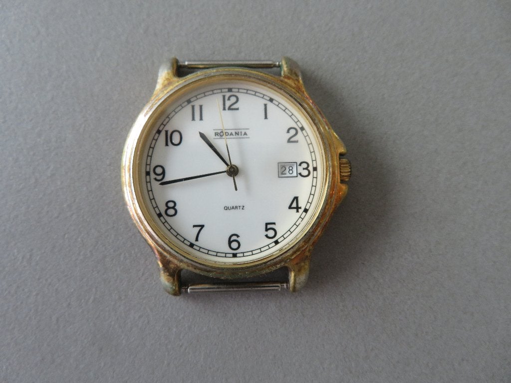 vintage Rodania Quartz horloge 42251  -  36 21716, Montre-bracelet, Autres marques, Utilisé, Autres matériaux