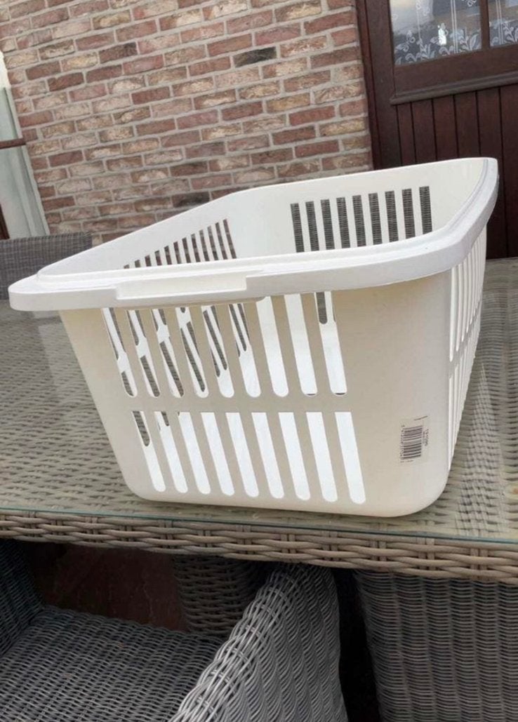 Panier à linge - Blanc - 66,5 x 43,5 cm - 55L, Neuf, Enlèvement, Panier, Rectangulaire
