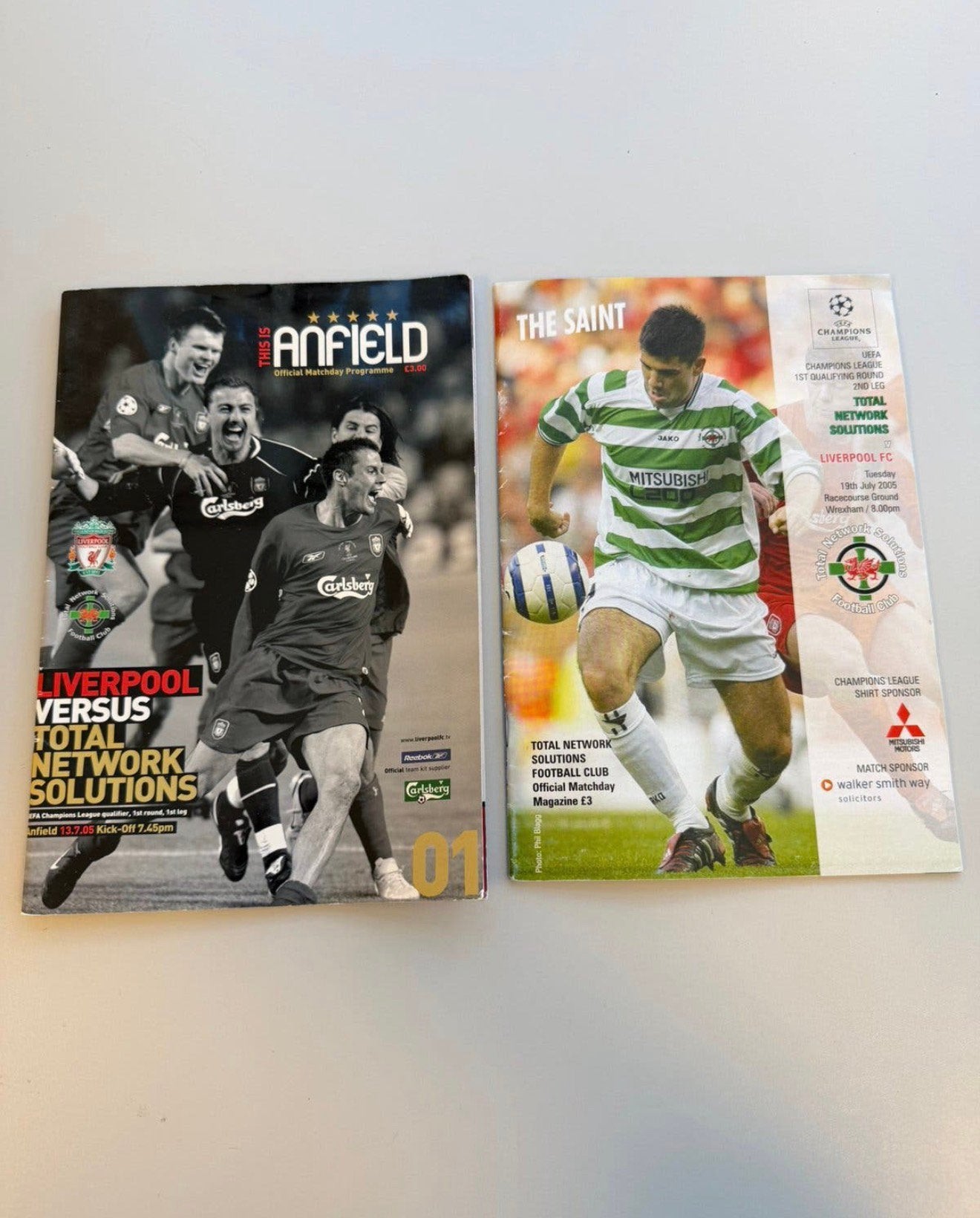 Liverpool TNS Champions League 2005 Programmaboekjes 2x, Ophalen of Verzenden, Zo goed als nieuw, Balsport