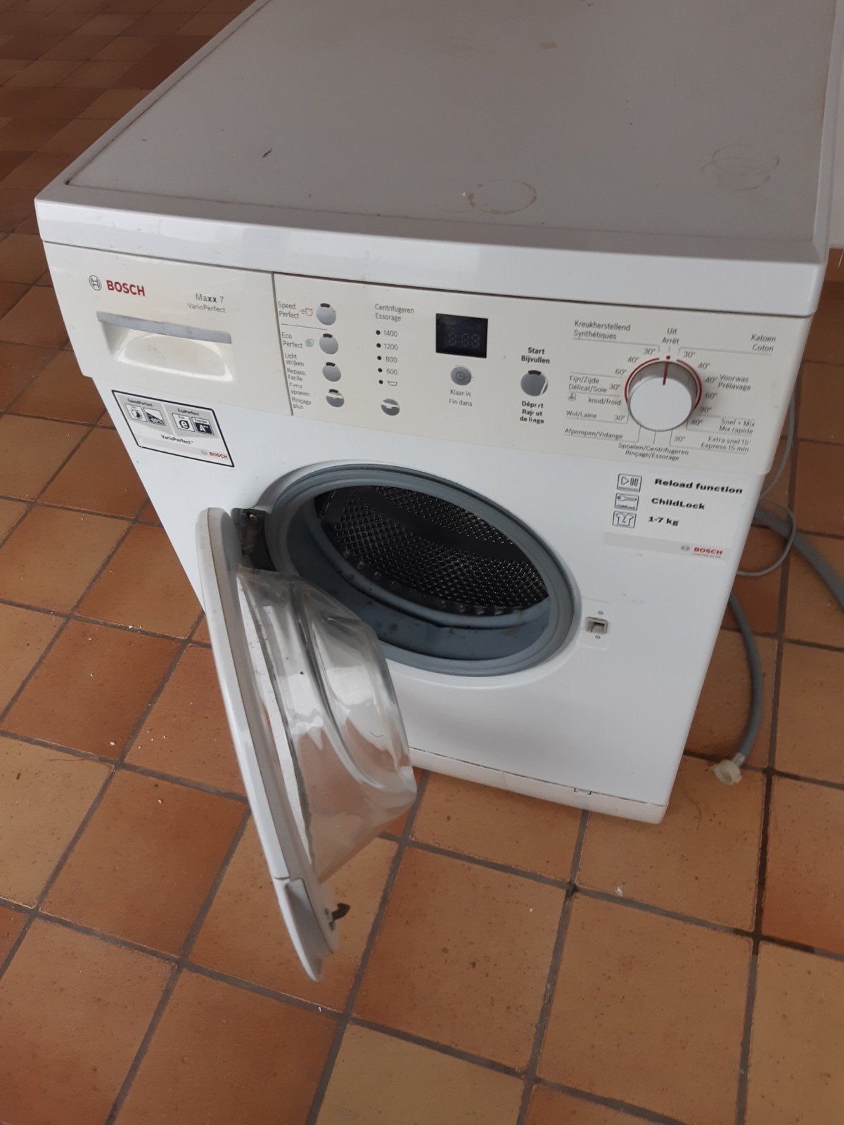 Wasmachine 7kg, Ophalen