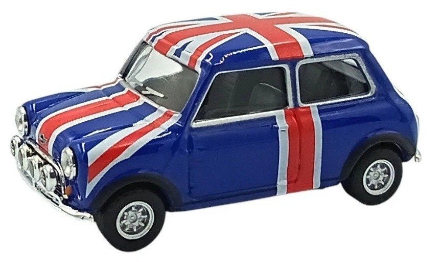 MINI Cooper blauw Union Jack Cararama., Ophalen of Verzenden, Zo goed als nieuw, Auto, Overige merken