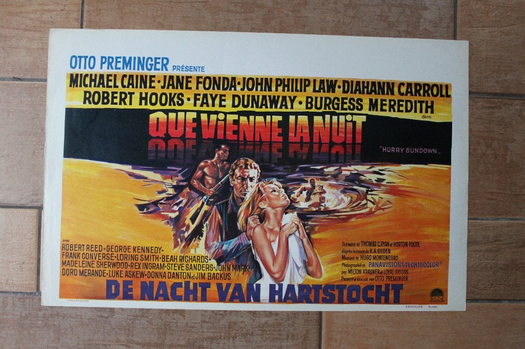 filmaffiche Hurry Sundown 1967 Jane Fonda filmposter, Rechthoekig Liggend, Ophalen of Verzenden, Zo goed als nieuw, A1 t/m A3