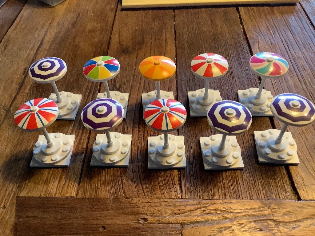 Lego parasols op draaivoet 10 stuks / 89-80, Ophalen of Verzenden, Zo goed als nieuw, Losse stenen, Lego