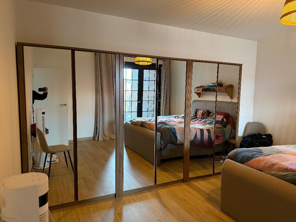 Kleerkast met spiegelglas, Ophalen, Met deur(en), Zo goed als nieuw, 200 cm of meer