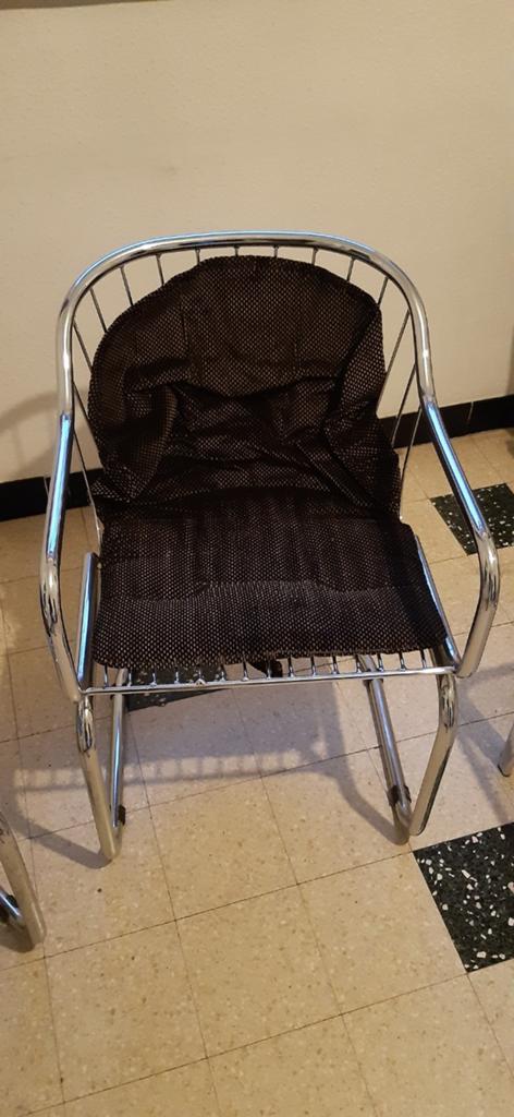 Lot de 8 chaises en acier chromé des années 1970, Maison & Meubles, Chaises, Gris, Vintage, Enlèvement, Métal