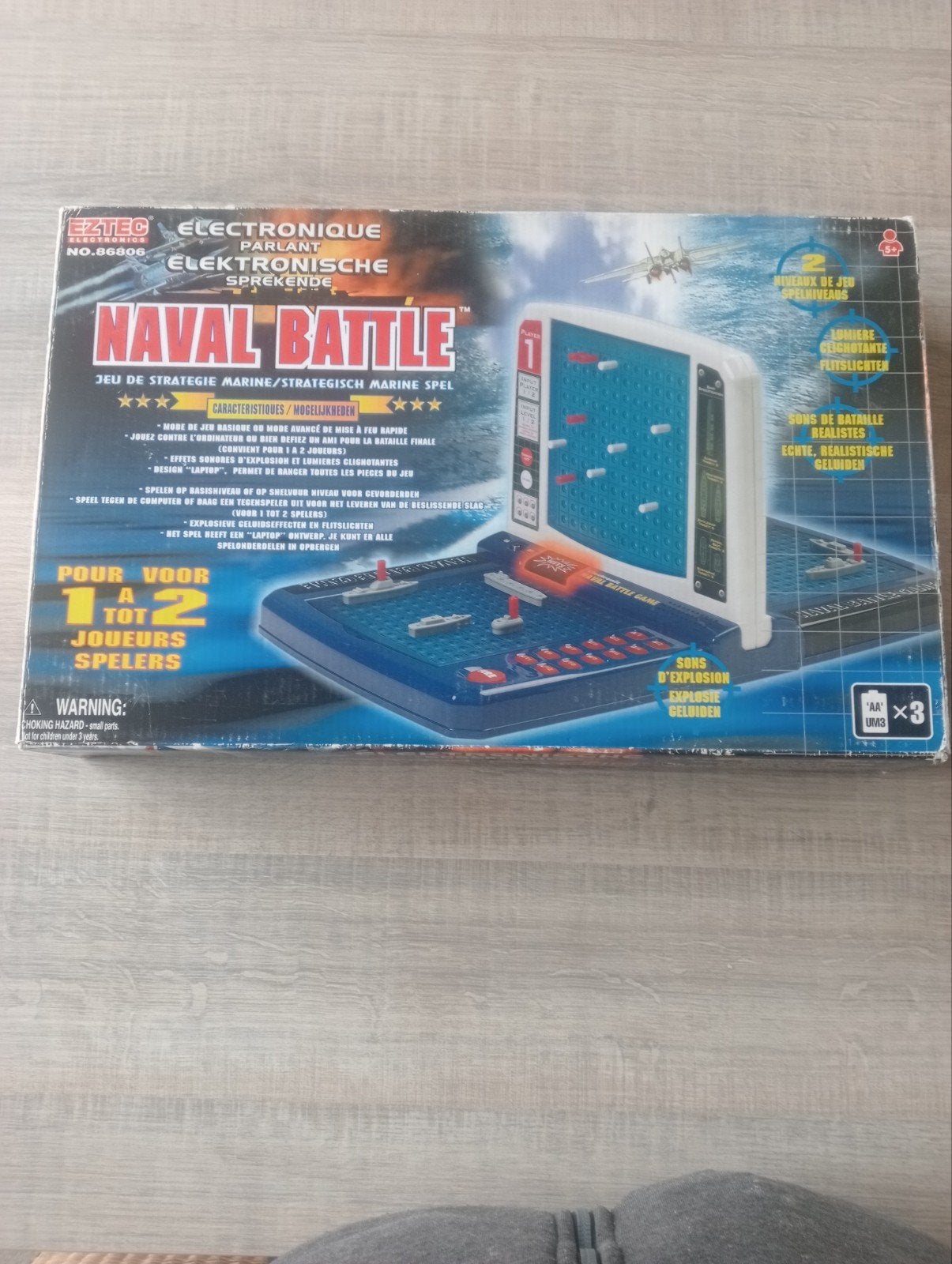Bataille navale électronique/Bataille navale, 1 ou 2 joueurs, Enlèvement, Comme neuf, Eztec