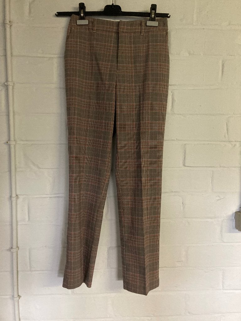 Lange broek (geruit bruin en oranje) Sora, maat 36, Bruin, Ophalen of Verzenden, Zo goed als nieuw, Sora by Jbc