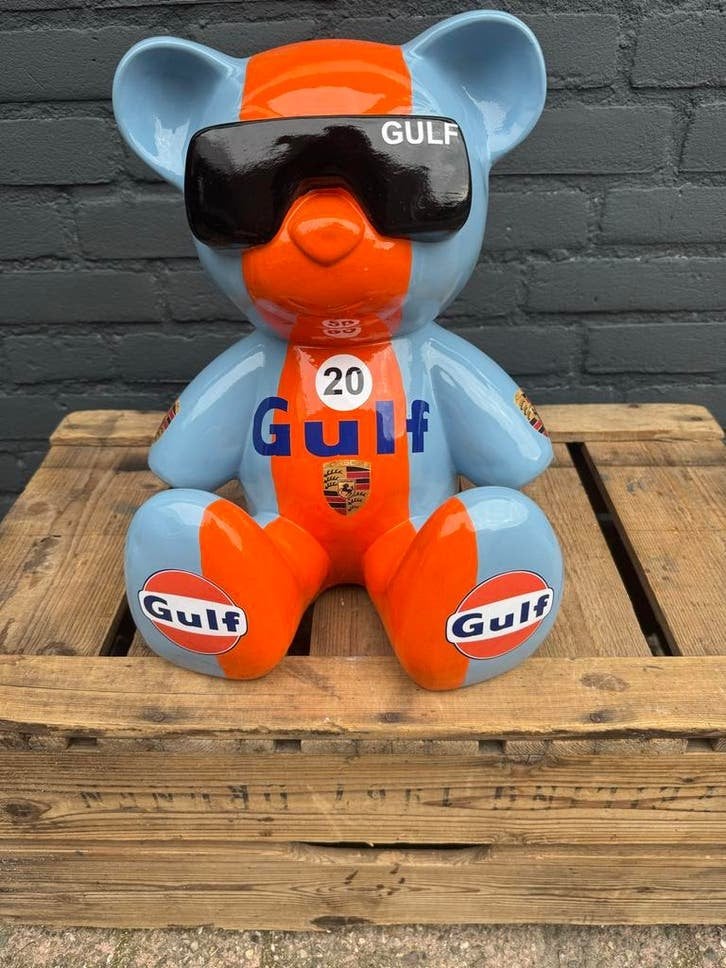 Grote Gulf Teddybeer Beeld - Uniek Decoratiestuk, Collections, Marques & Objets publicitaires