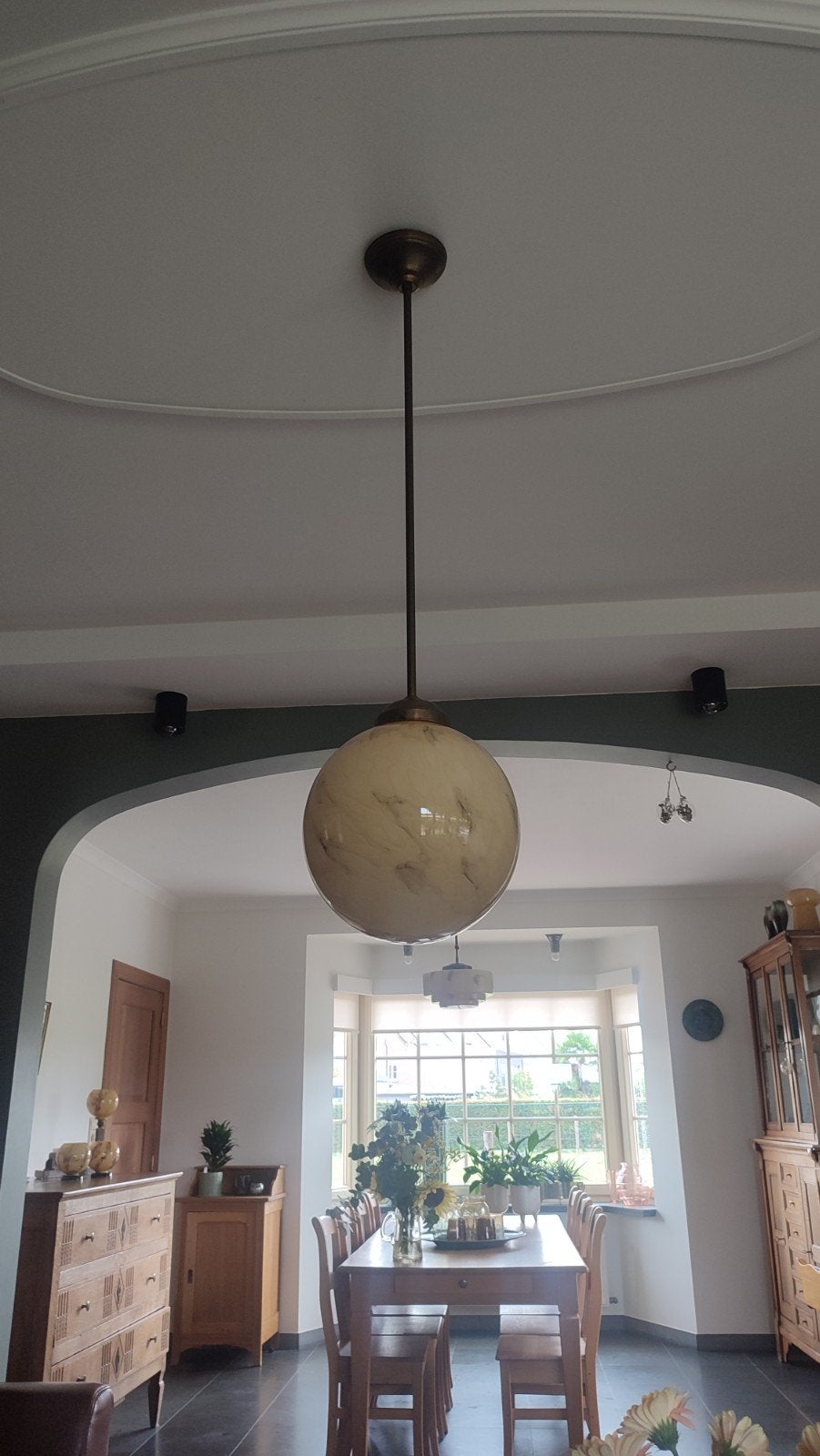 vintage hanglamp bol, Ophalen