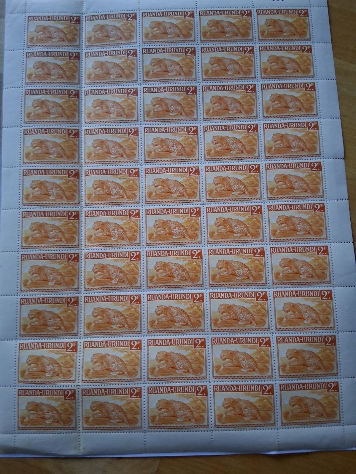 Rwanda Urundi 1942. Leopard 3x vellen van 50, Postzegels en Munten, Ophalen of Verzenden