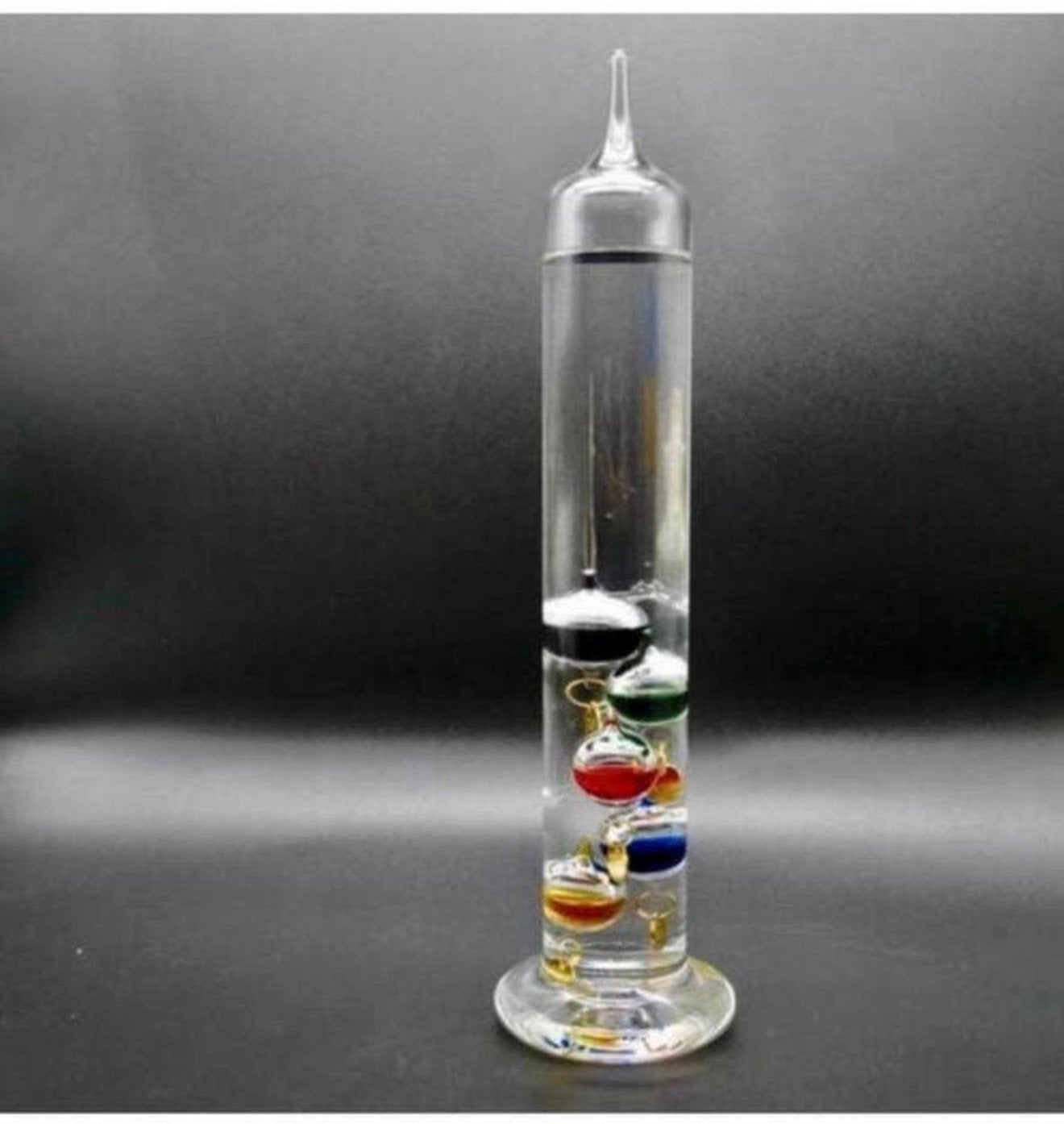 Thermomètre en verre Galileo vintage 34 cm rempli de liquide, Enlèvement ou Envoi, Comme neuf, Verre