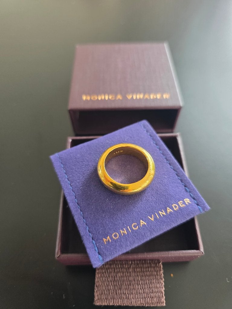 Monica Vinader gold plated ring, Handtassen en Accessoires, Ringen, Gebruikt, Ophalen of Verzenden, Dame of Heer, Goud