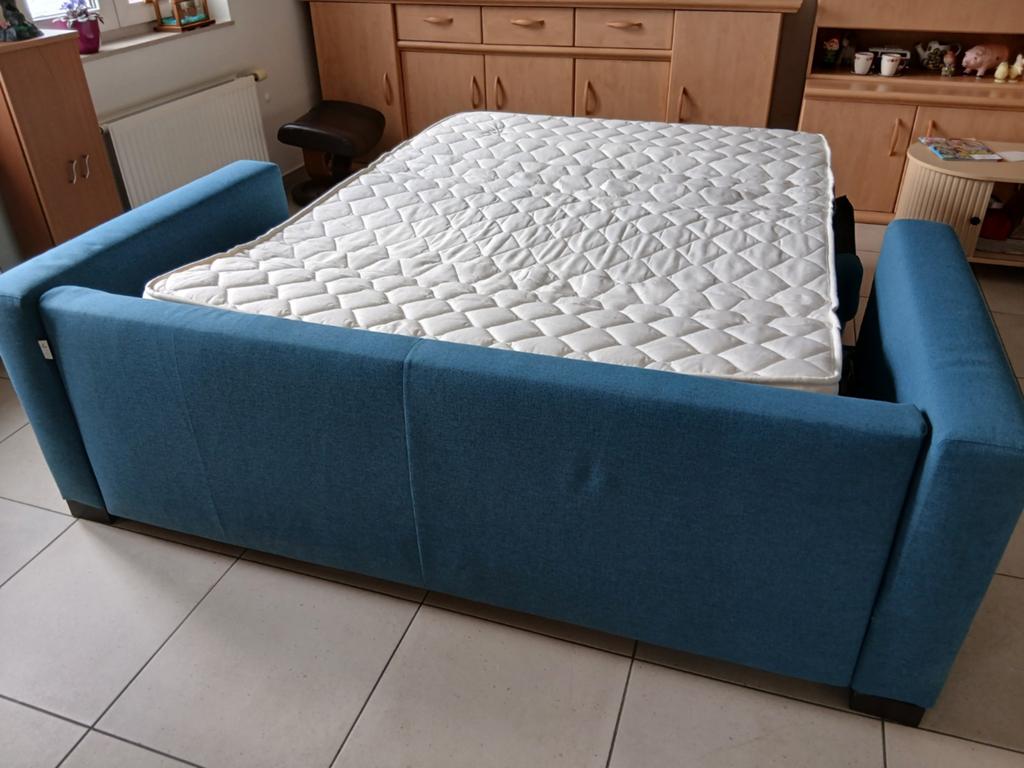 PRACHTIGE BLAUWE STOFFEN ZETELBED/ZETEL IN PERFECTE STAAT, Kinderen en Baby's, Overige Kinderen en Baby's, Ophalen