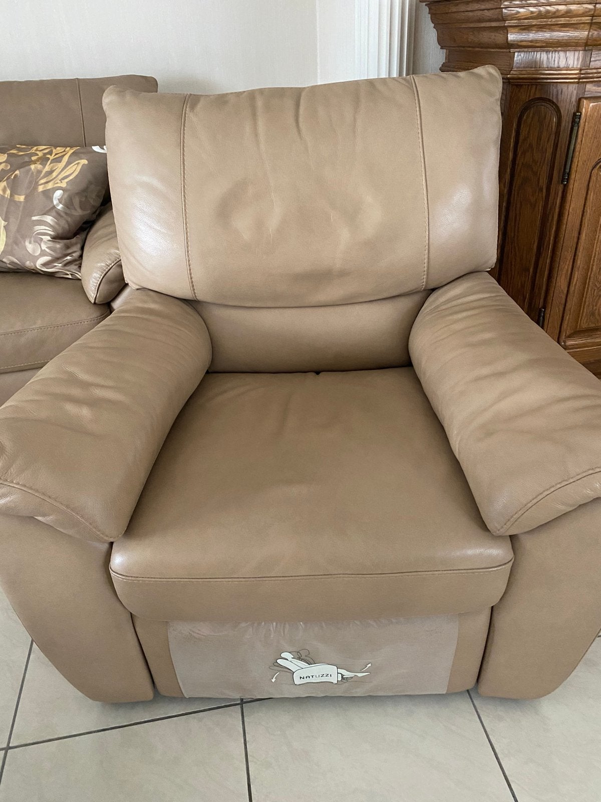Fauteuil relax à ouverture manuelle, Enlèvement, Comme neuf, Cuir