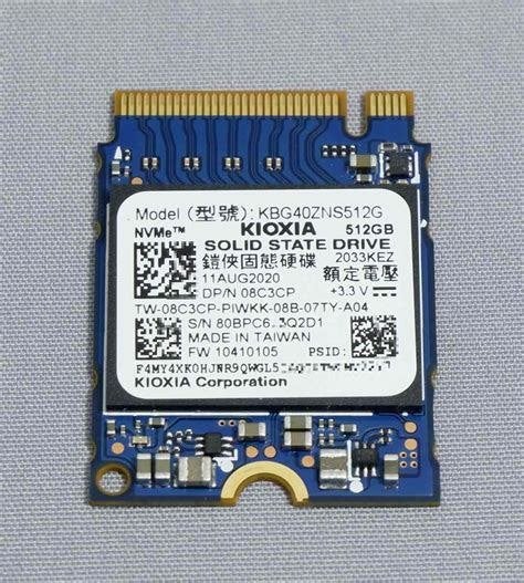 512Gb 256Gb SSD Kioxia BG4 NVMe M.2 Type 2230 Gen 3x4, Intern, Gebruikt, SSD, Ophalen of Verzenden
