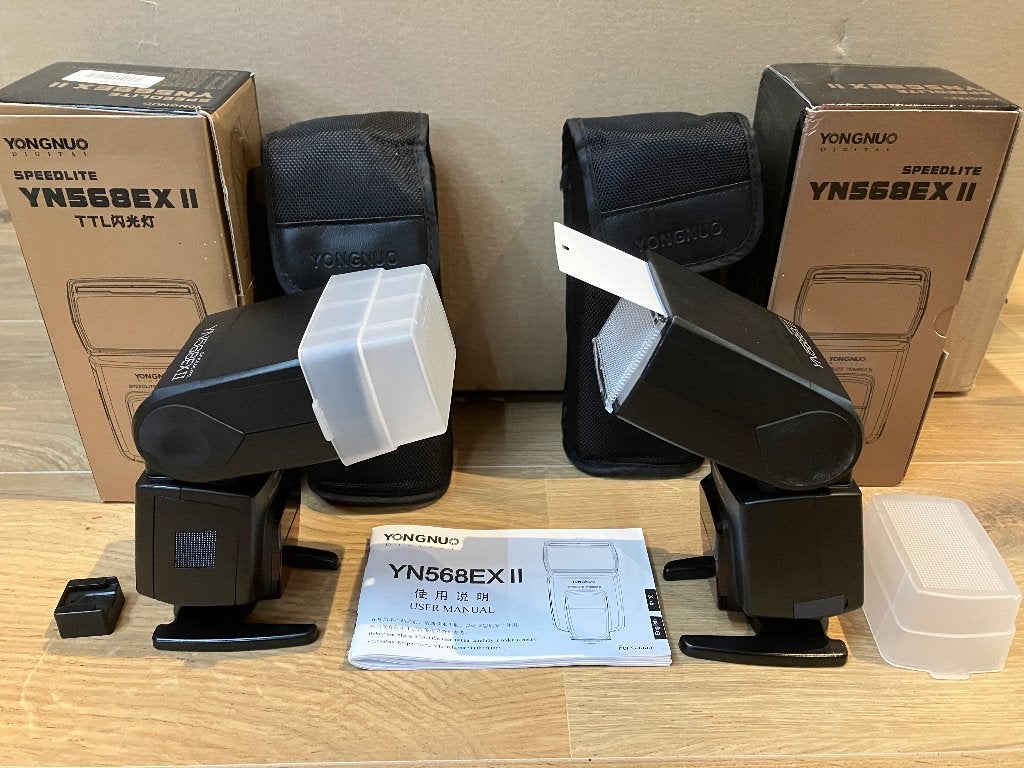 Canon 2x Yongnuo TTL flitser+zender/ontvanger+remote control, Audio, Tv en Foto, Foto | Flitsers, Ophalen, Canon, Canon, TTL