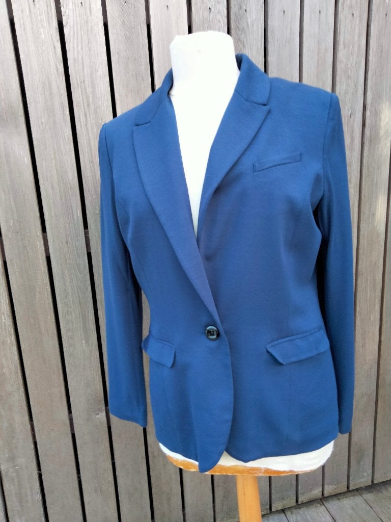 Très Belle Veste Bleue  " H&M"  Dame Taille 42, Taille 42/44 (L), H&M, Enlèvement, Porté