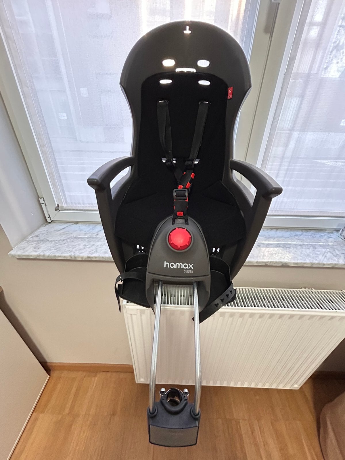 Fietsstoel Hamax Siesta, Fietsen en Brommers, Ophalen, Gebruikt, Achterzitje, Voetsteuntjes