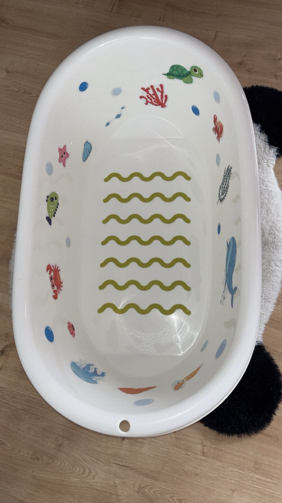 Set: Babybadje + Minnie Mouse Badzitje met zuignap - 2 in 1, Zo goed als nieuw, Badje, Standaard, Ophalen