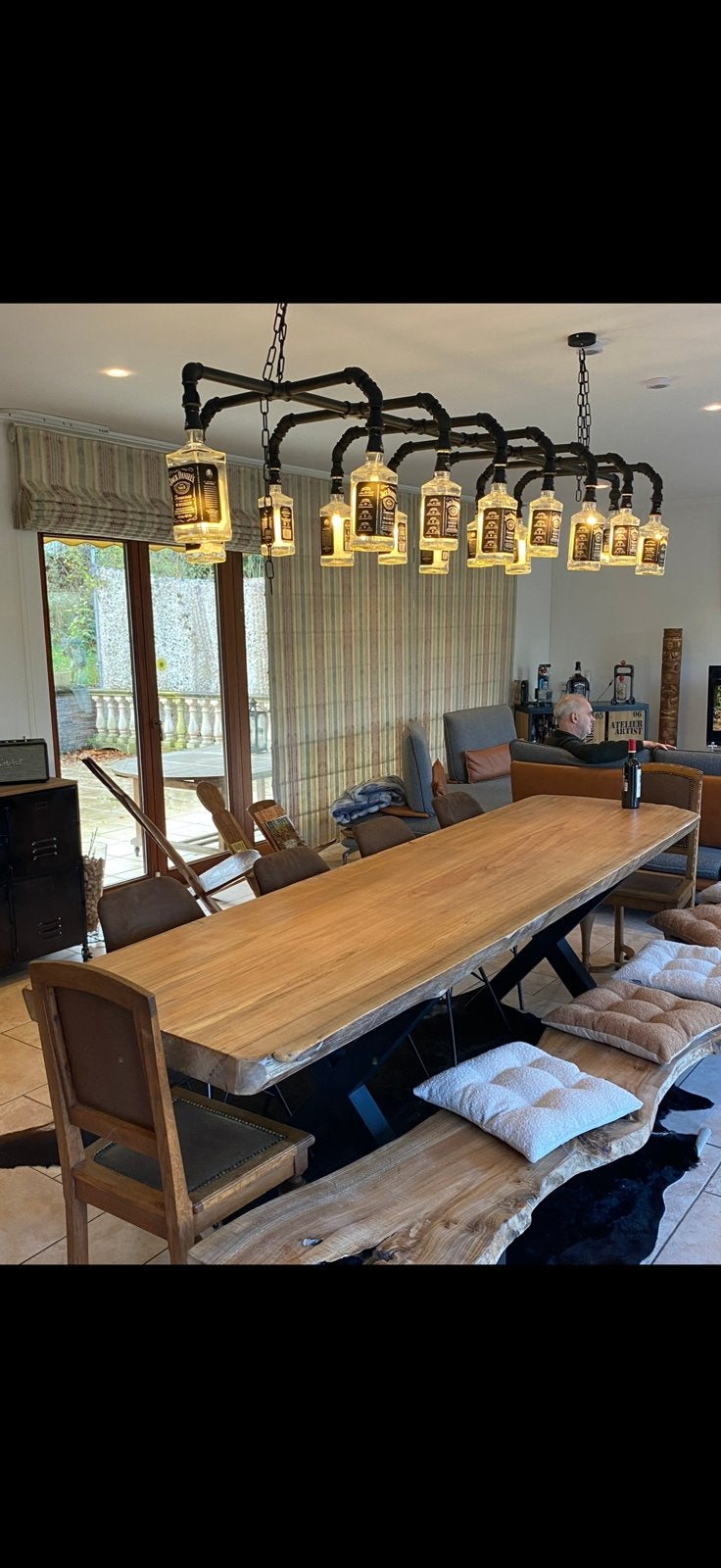 Table de salle à manger en bois masssif, tranche d’arbre, Enlèvement