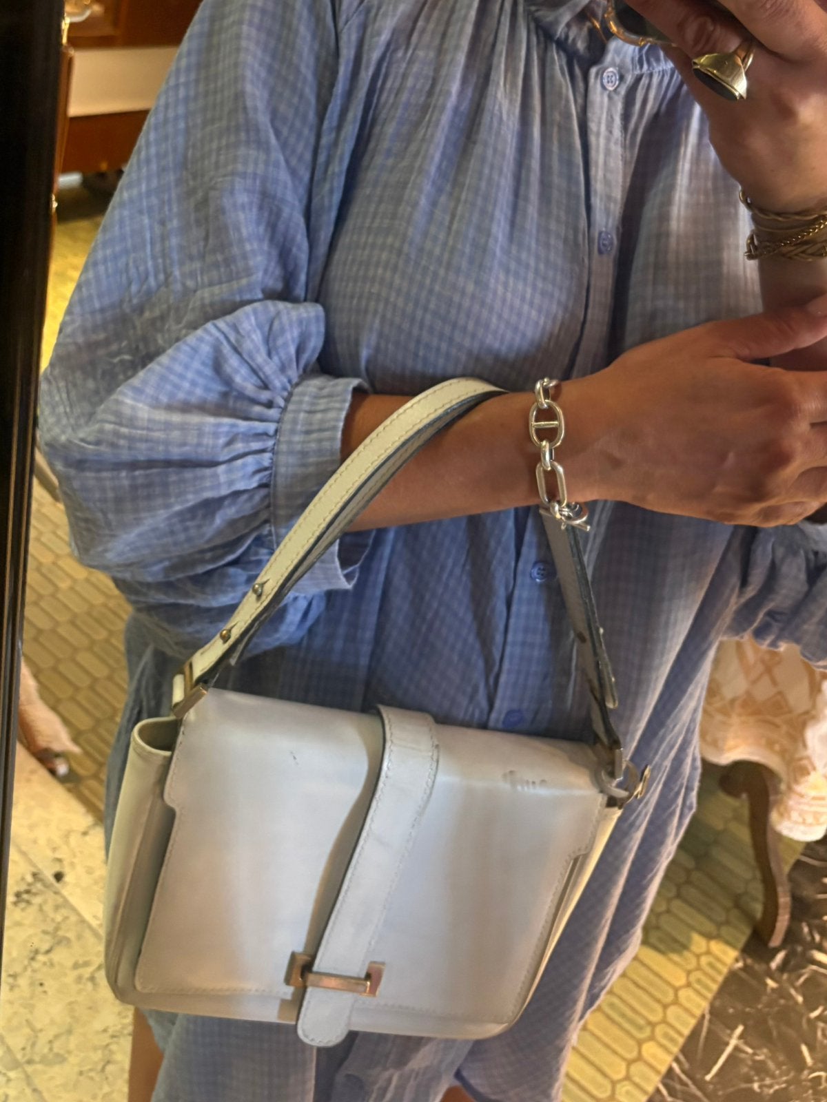 DELVAUX vintage schoudertasje boxcalf leder, Enlèvement ou Envoi, Utilisé