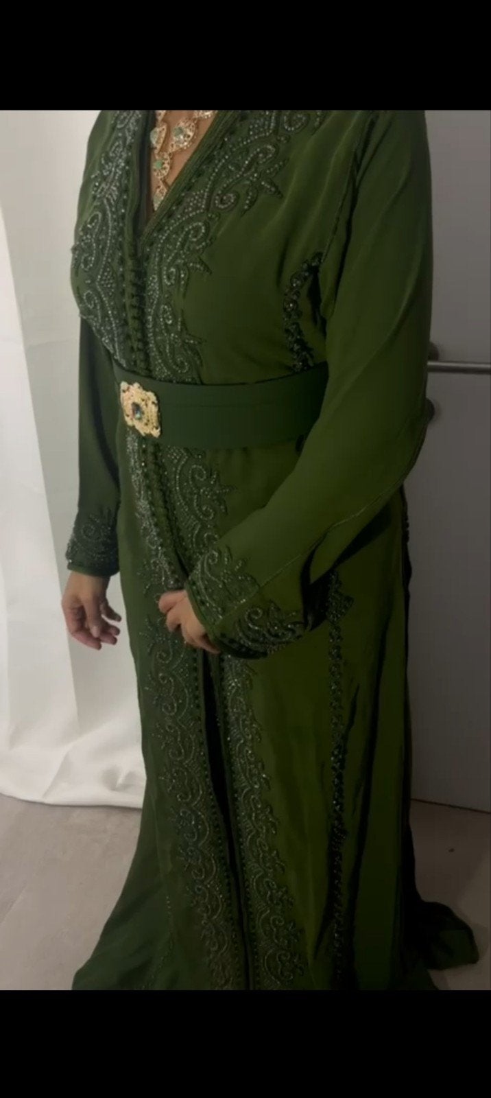 Caftan vert olive., Kleding | Dames, Maat 38/40 (M), Overige typen, Nieuw, Ophalen of Verzenden