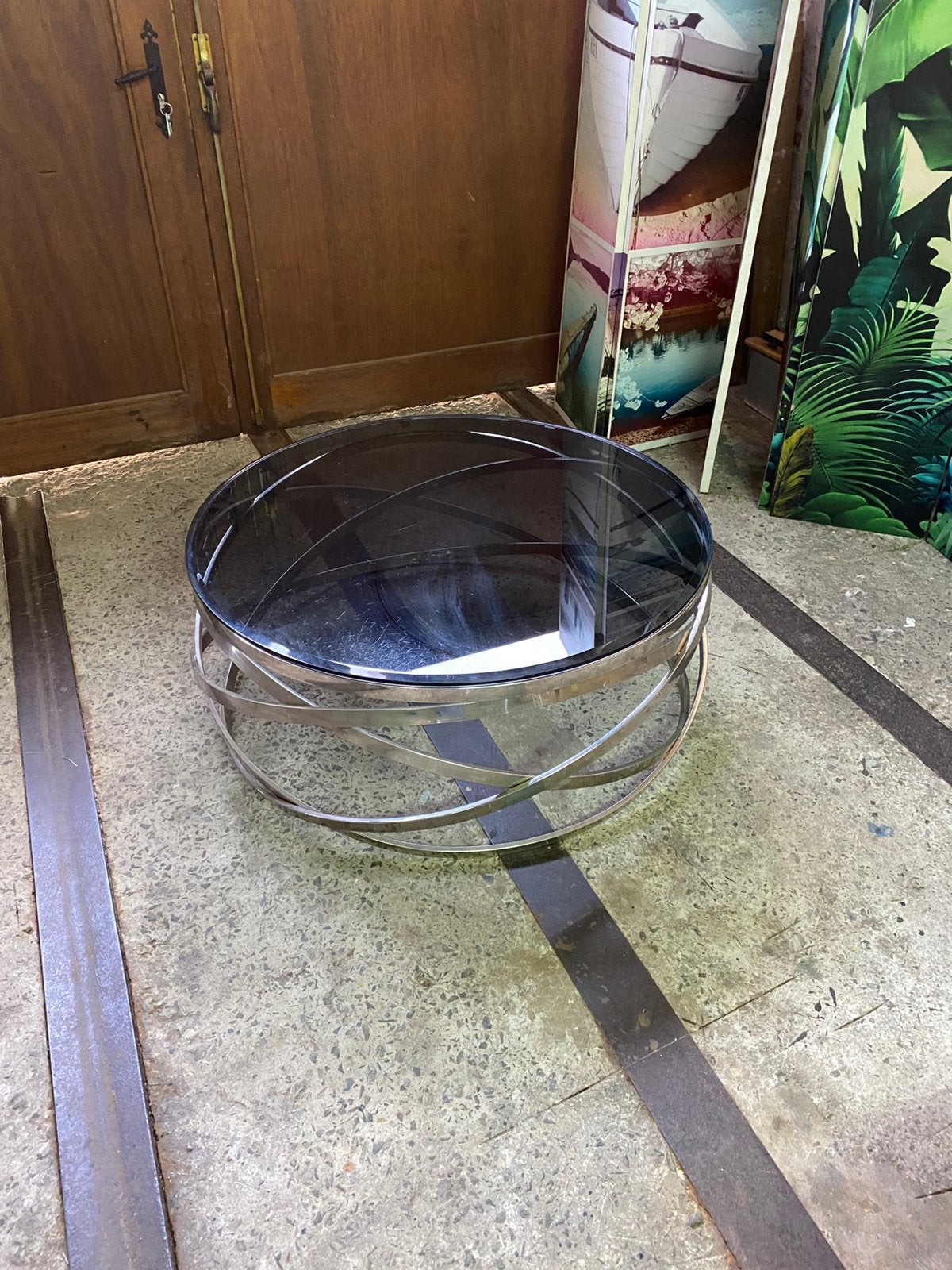 Table de salon vintage, Enlèvement, Utilisé, Verre