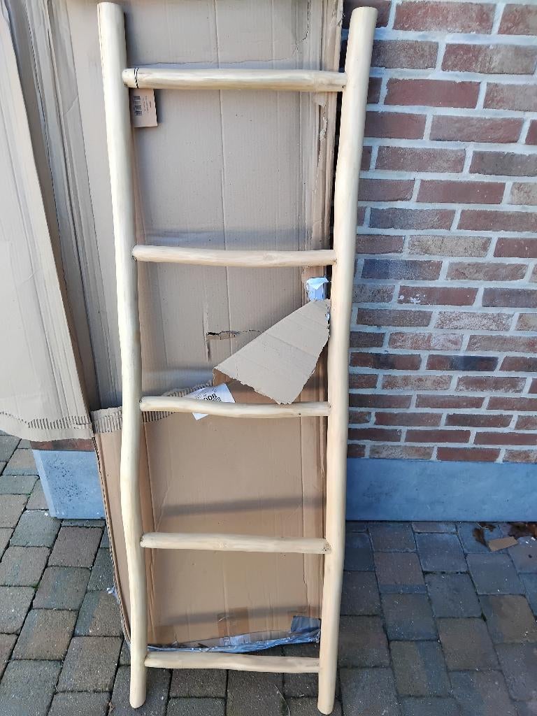 decoratieve ladder in hout 170 cm nieuw, Enlèvement, Neuf, Serviette