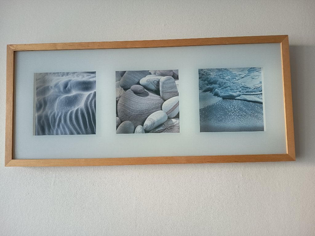 Houten fotokader met foto's, Ophalen, Zo goed als nieuw