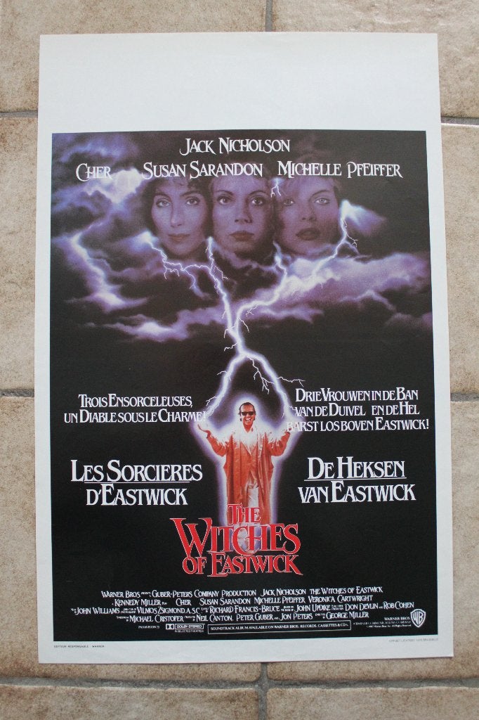 filmaffiche The Witches Of Eastwick 1987 filmposter, Rechthoekig Staand, Ophalen of Verzenden, Zo goed als nieuw, A1 t/m A3
