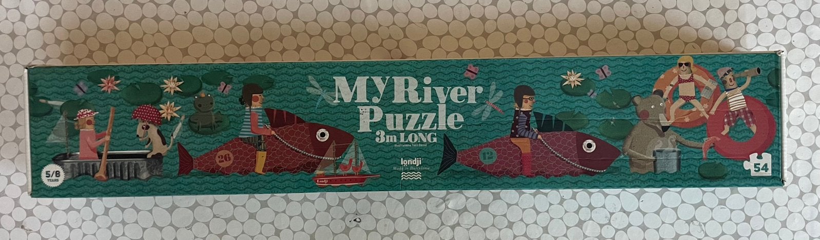 Mooie, lange, kartonnen puzzelslang van Londji, Ophalen of Verzenden, Meer dan 50 stukjes, Gebruikt, 6 jaar of ouder