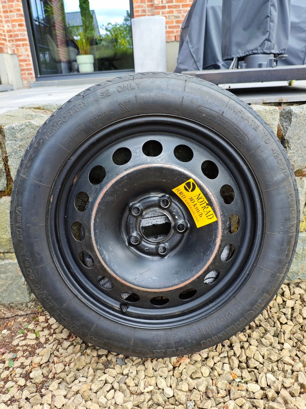 Roue de secours Ford S-Max/ Galaxy Michelin T125/80 R 17, Neuf, Pneus et Jantes, 4 Saisons, Véhicule de tourisme