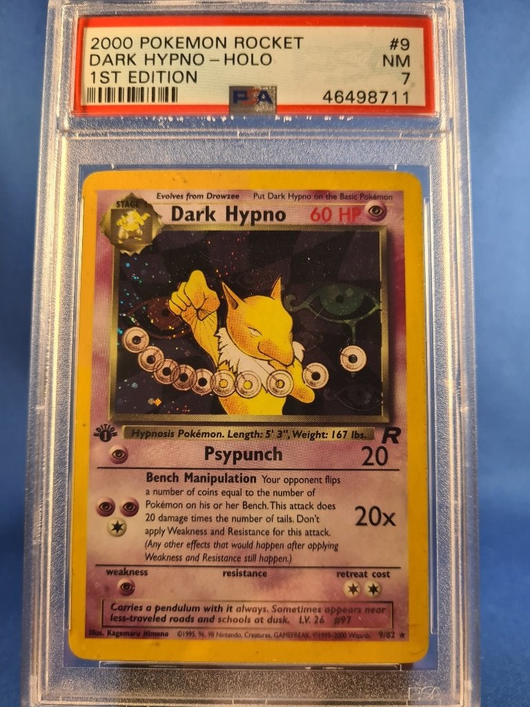 Dark Hypno 9/82 - Team Rocket (1st edition) (PSA 7, Verzenden, Gebruikt
