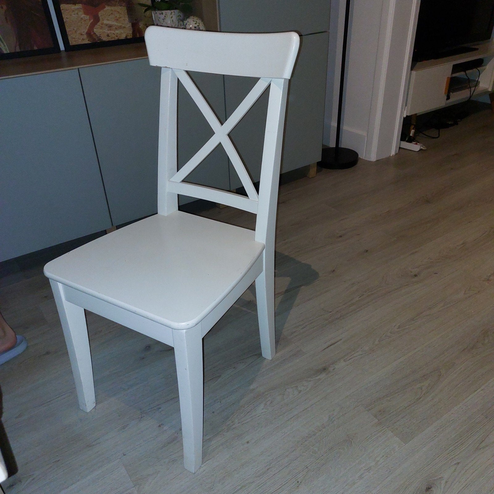 6 stoelen ikea, Huis en Inrichting, Ophalen, Gebruikt, Wit, Vijf, Zes of meer stoelen