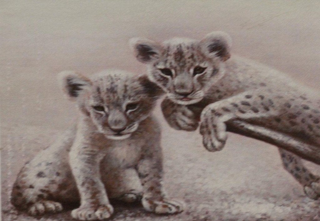 Handgeschilderde schilderij " Twins " > In doos ongeopend., Antiquités & Art, Art | Peinture | Classique, Peint à la main, Technique mixte