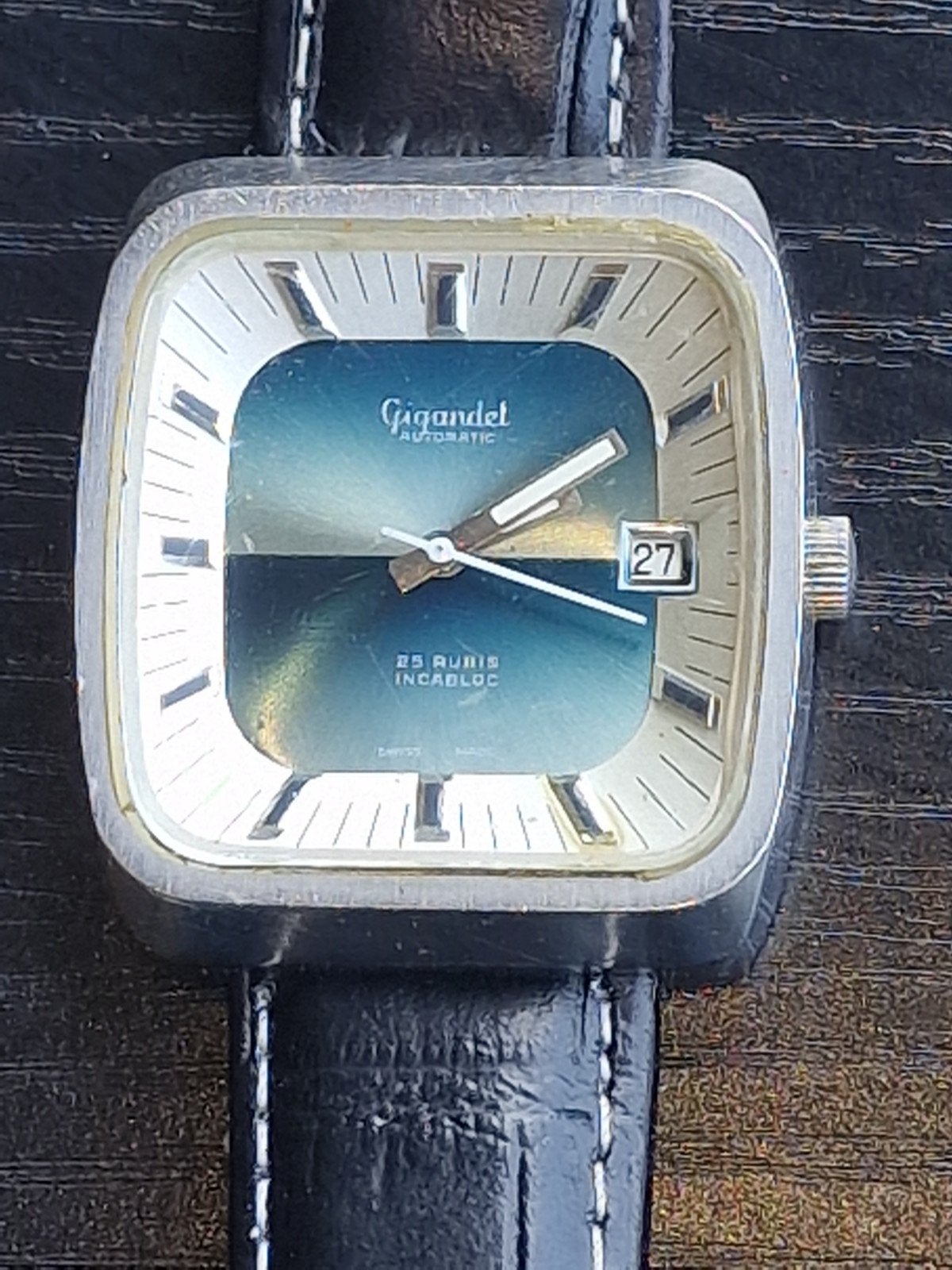 Montre automatique Gigandet 1974, Bijoux, Sacs & Beauté, Montre-bracelet, Autres marques, Enlèvement ou Envoi, Cuir