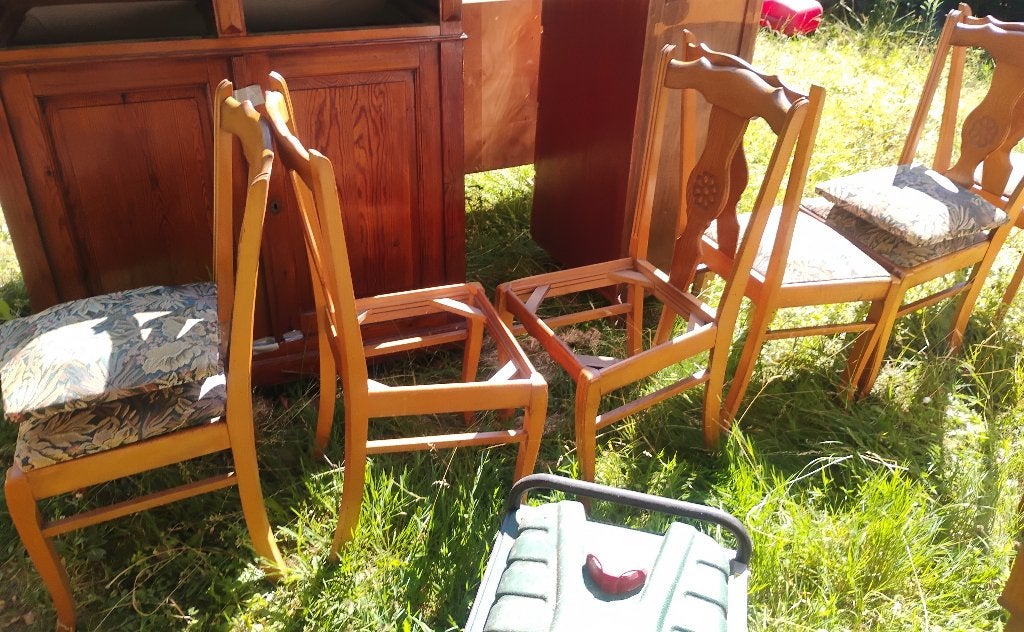 6 Chaises, salle à manger, Enlèvement, Utilisé, Bois, Une
