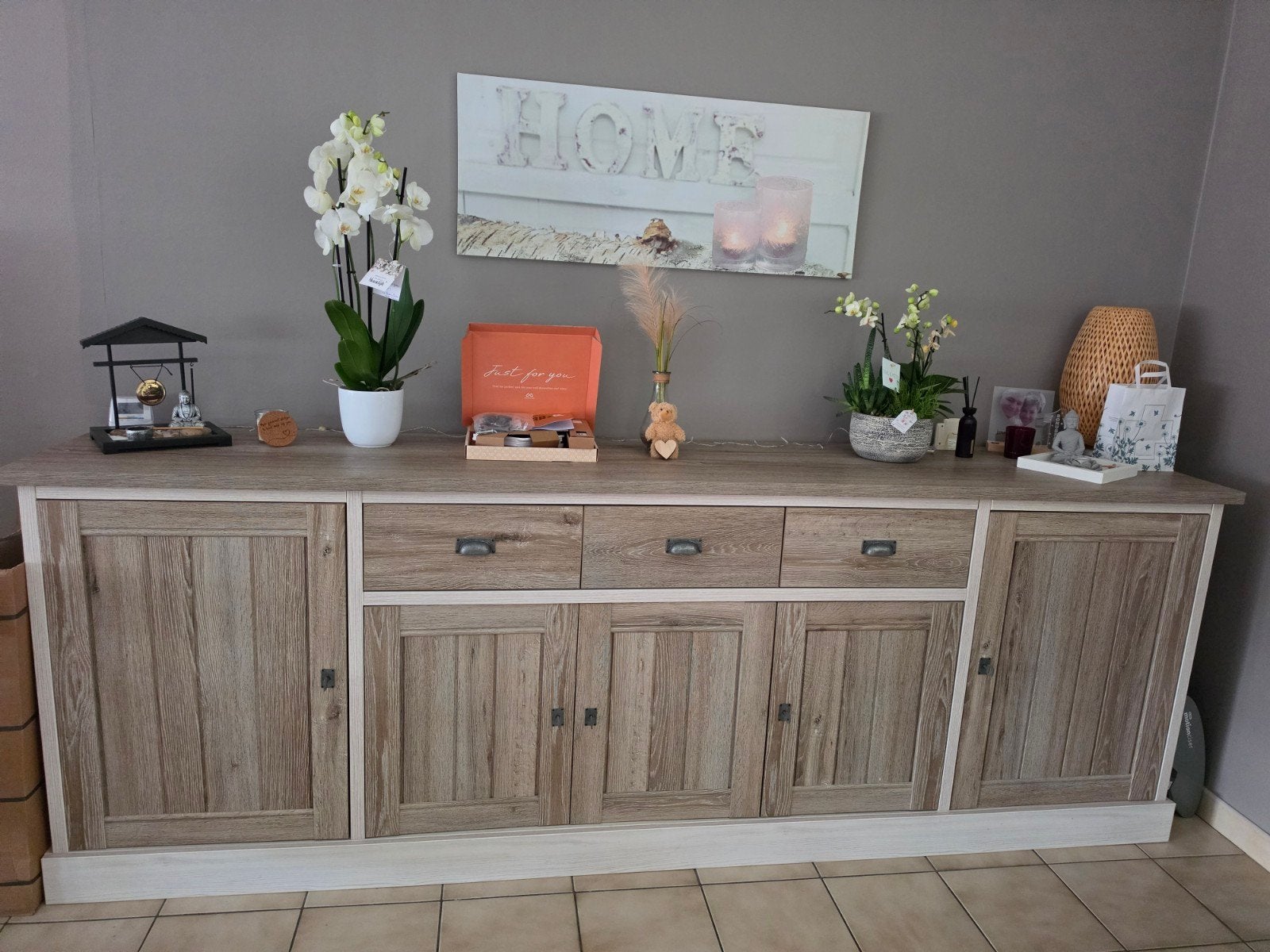 Meubelset TE KOOP --- YORK --- Dressoir, vitrinekast en 3 sp, Huis en Inrichting, Ophalen, Zo goed als nieuw