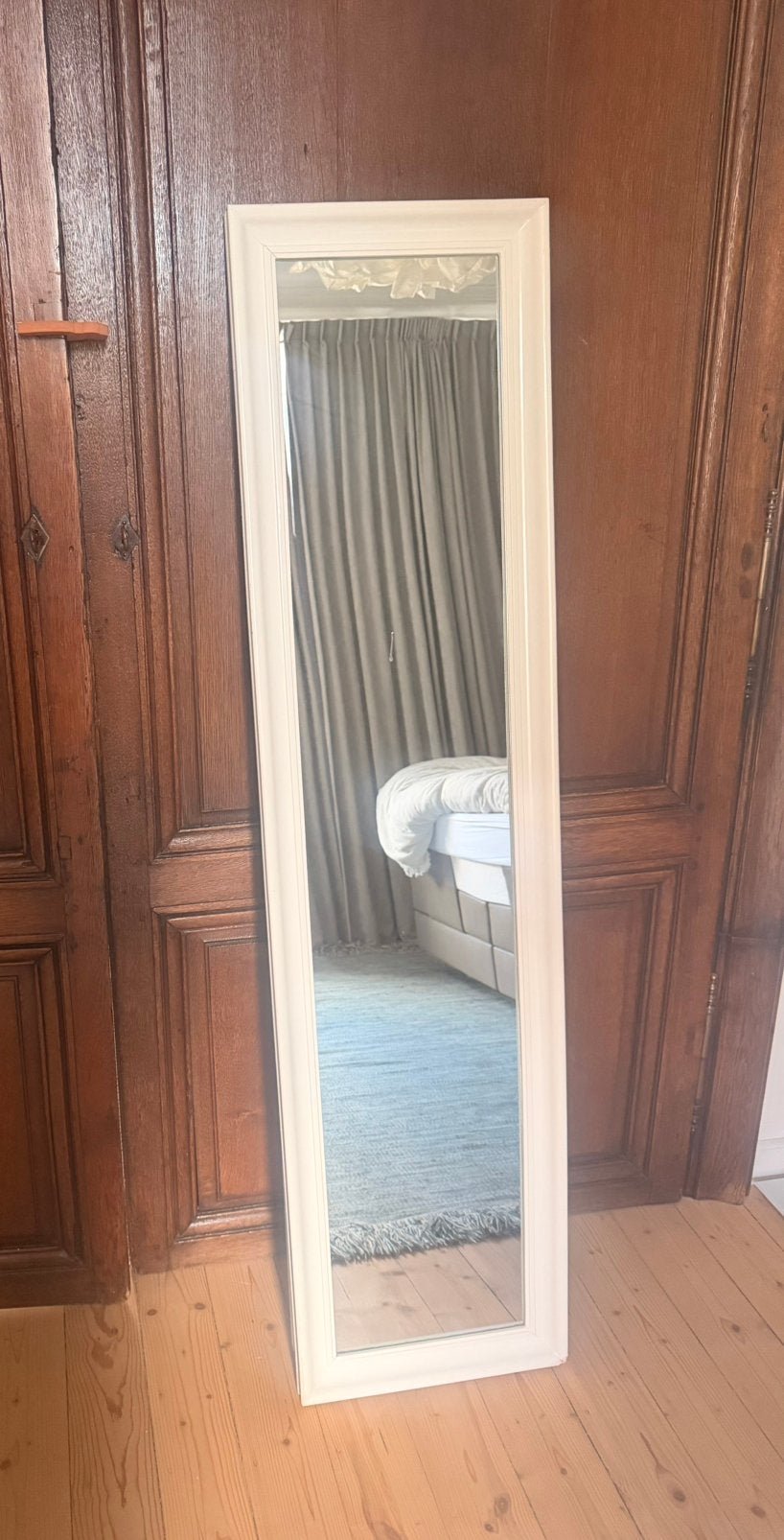 Staande spegel wit, Huis en Inrichting, Ophalen, Gebruikt