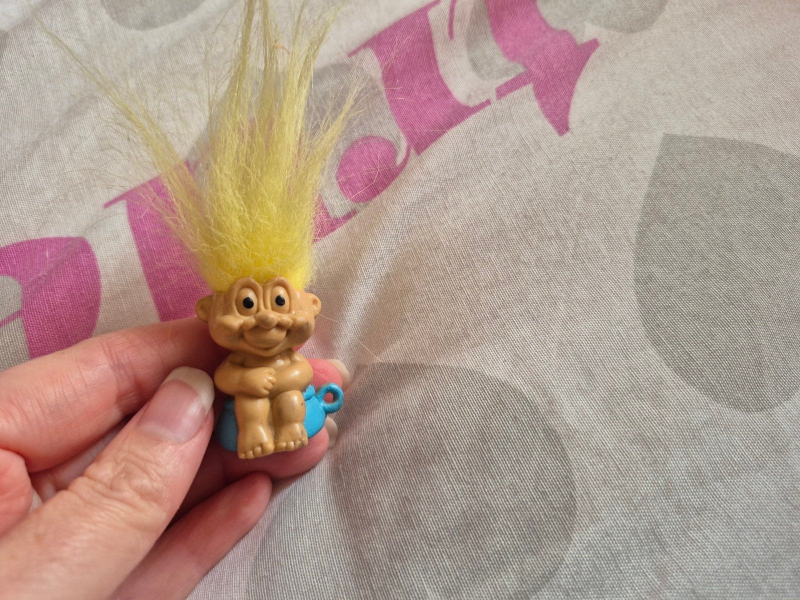 vintage troll mini popje 3cm, Verzamelen, Ophalen of Verzenden