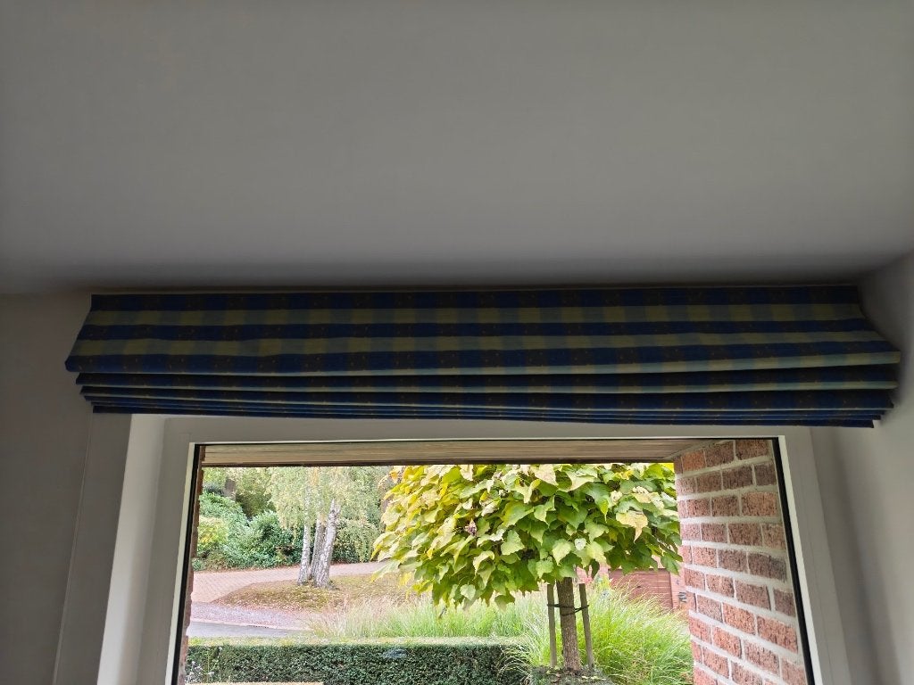 Store bateau en tissu écossais, 160 cm, Accessoires de montage inclus, 166 cm, Enlèvement