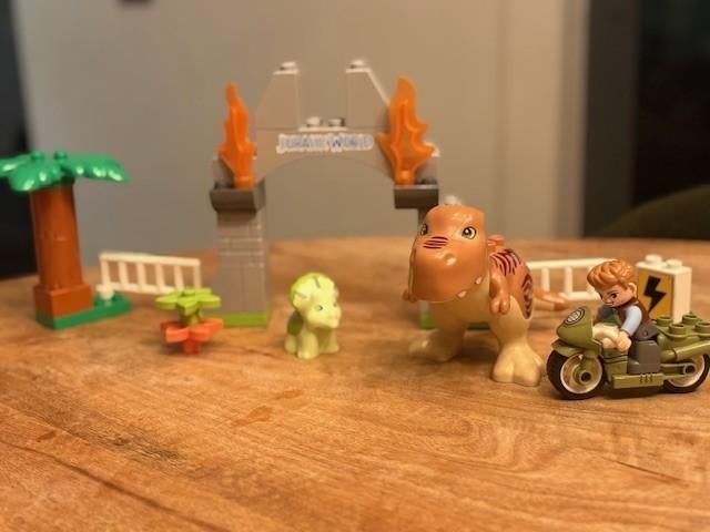 DUPLOJurassic World T. rex en Triceratopsontsnapping (10939), Kinderen en Baby's, Speelgoed | Duplo en Lego, Ophalen, Zo goed als nieuw
