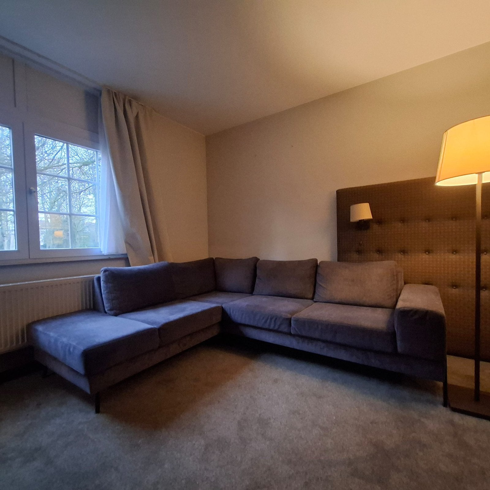 Hoekzetel, zachte stof, Huis en Inrichting, Ophalen, Zo goed als nieuw, Stof