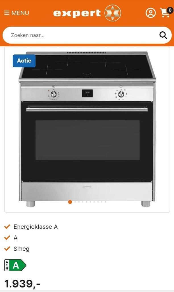 🔥Luxe Fornuis Smeg 90cm rvs INDUCTIE 4 zones NIEUW, Ophalen, 60 cm of meer, Nieuw, Energieklasse A of zuiniger